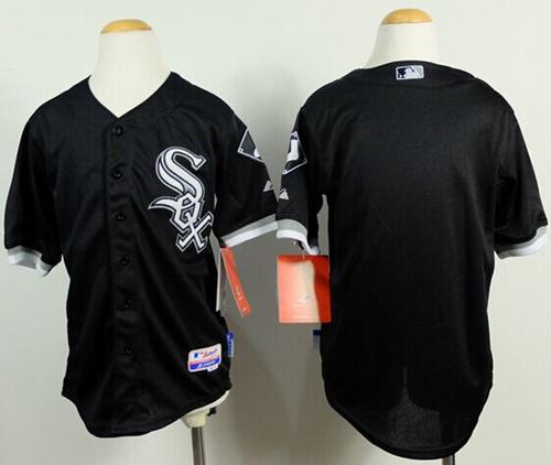 White Sox Blank Black Cool Base Stitched Youth MLB Jersey